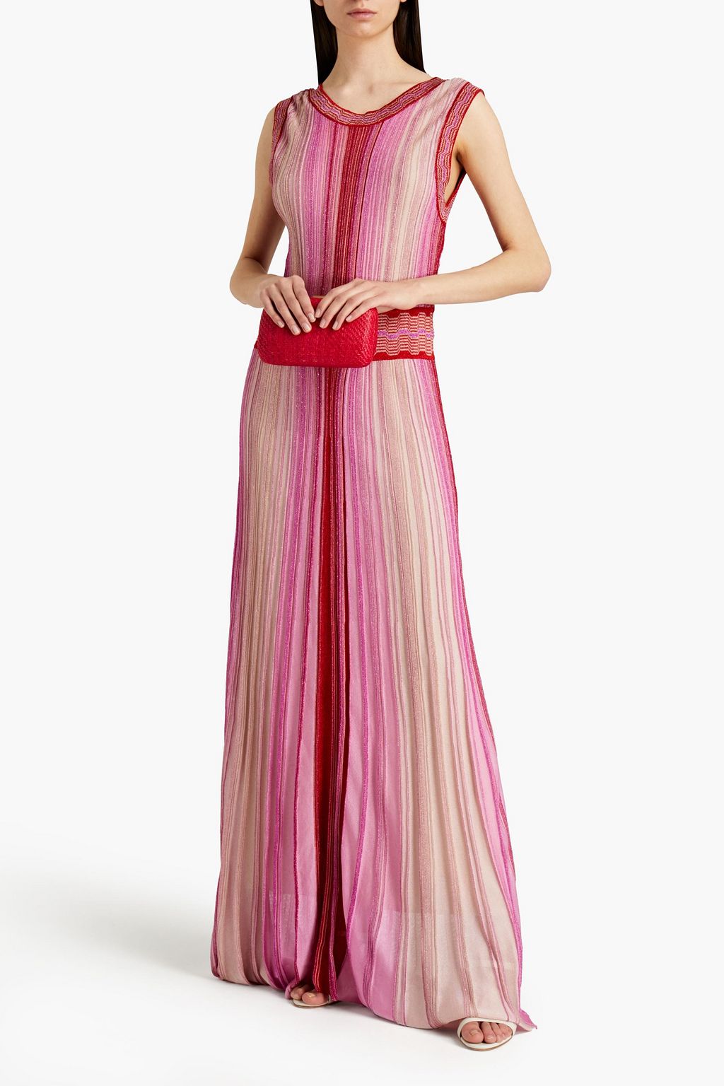 MISSONI Metallic ribbed-knit maxi dress