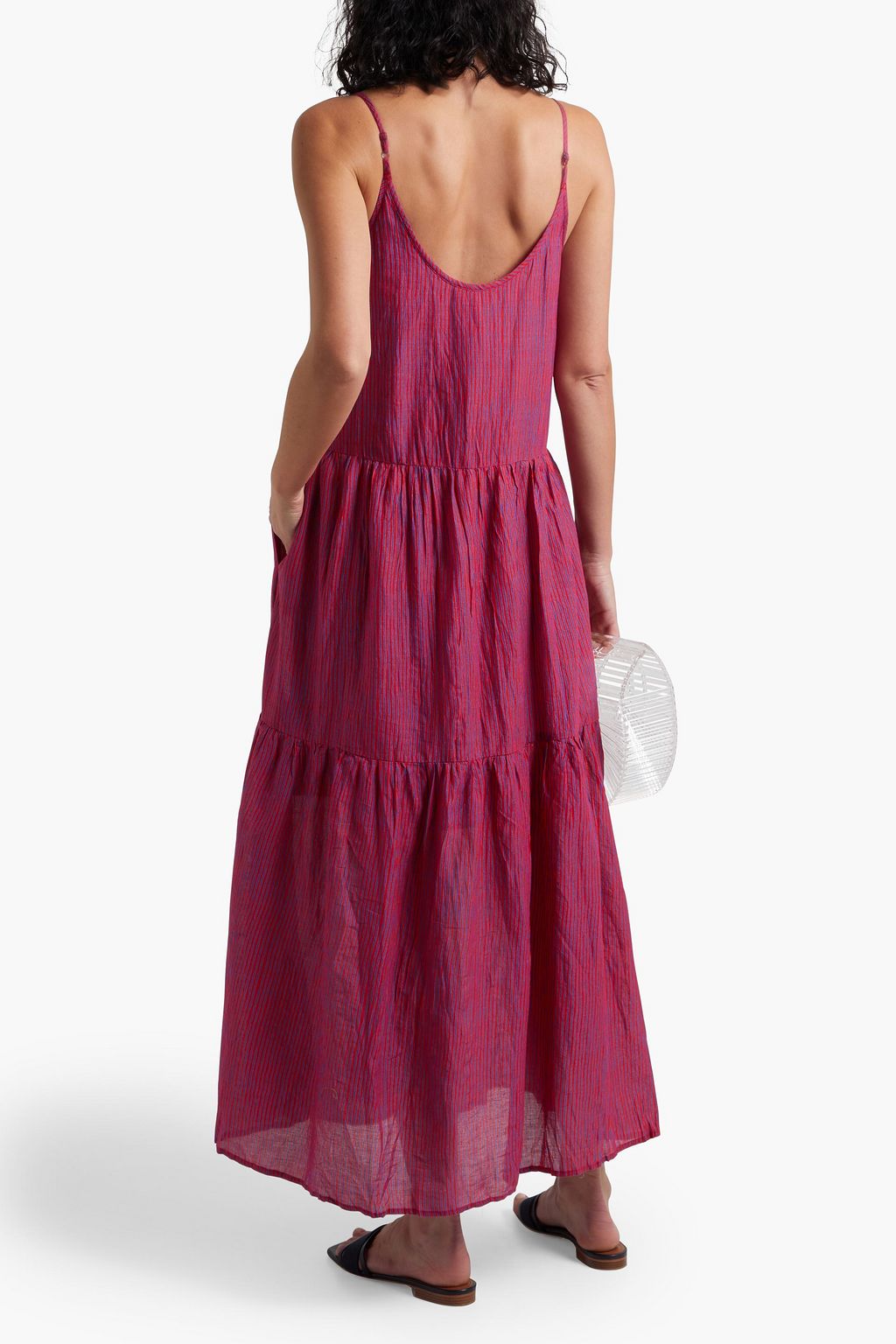 VELVET BY GRAHAM & SPENCER Steffi gathered striped cotton-voile maxi dress