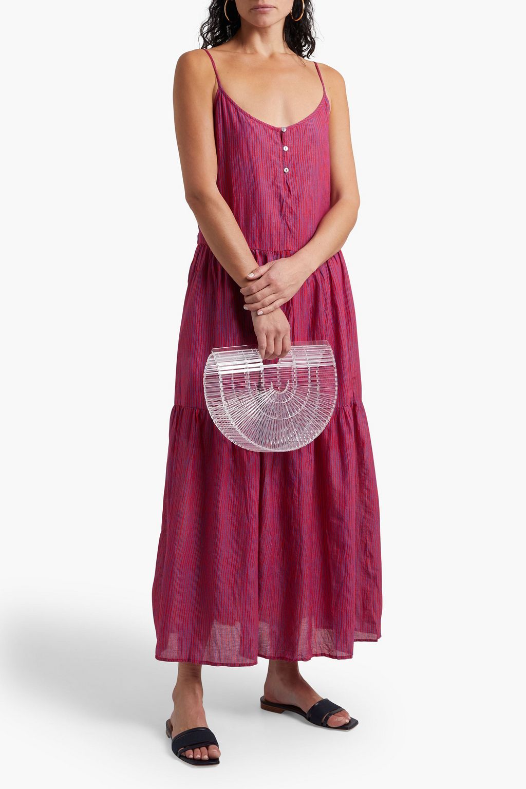 VELVET BY GRAHAM & SPENCER Steffi gathered striped cotton-voile maxi dress