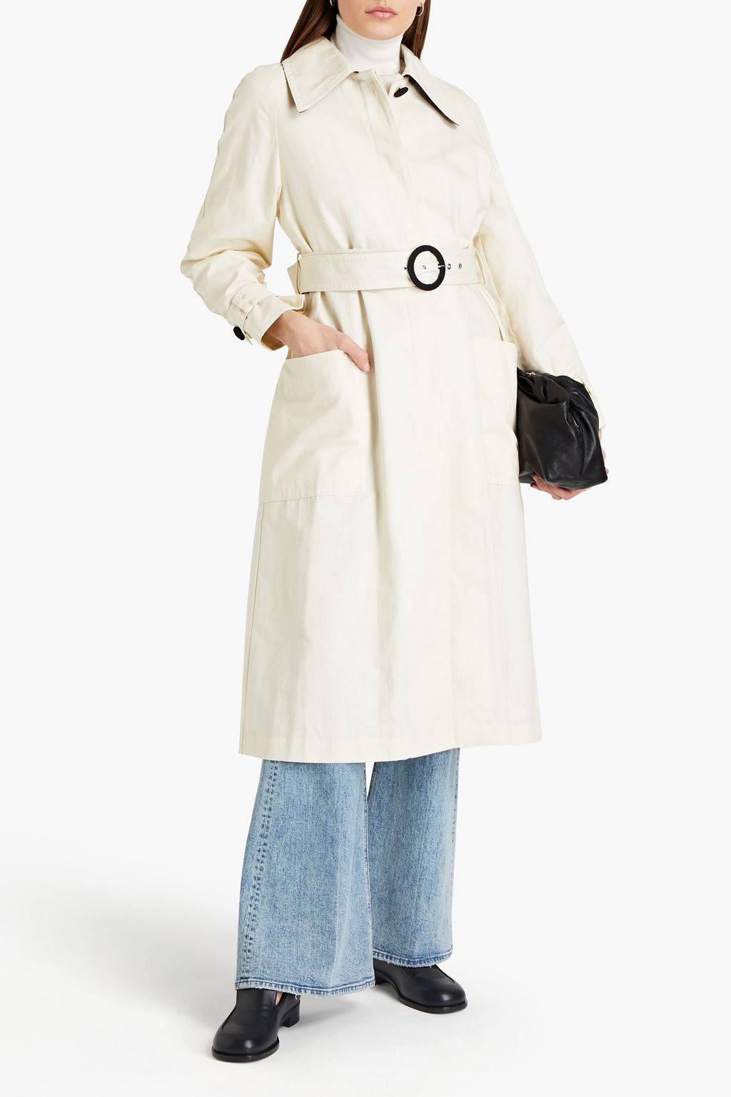 CLAUDIE PIERLOT Gagnant cotton and linen-blend trench coat