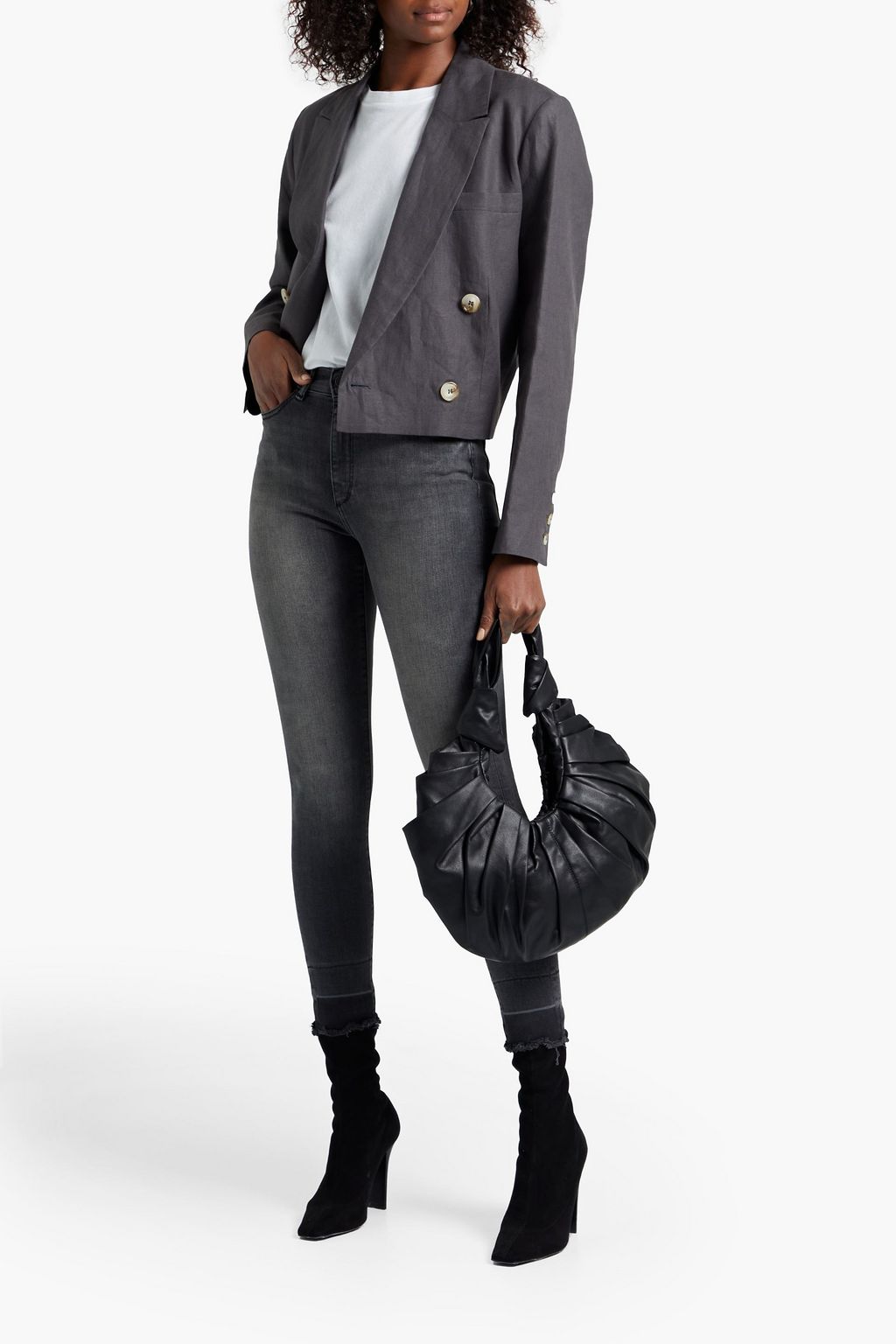 DL1961 Farrow faded frayed mid-rise skinny jeans