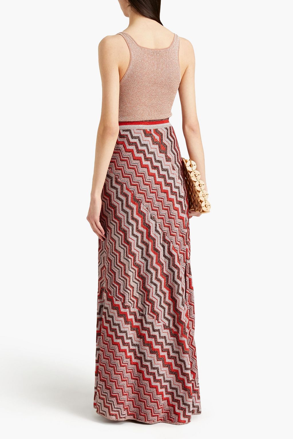MISSONI Metallic crochet-knit maxi skirt