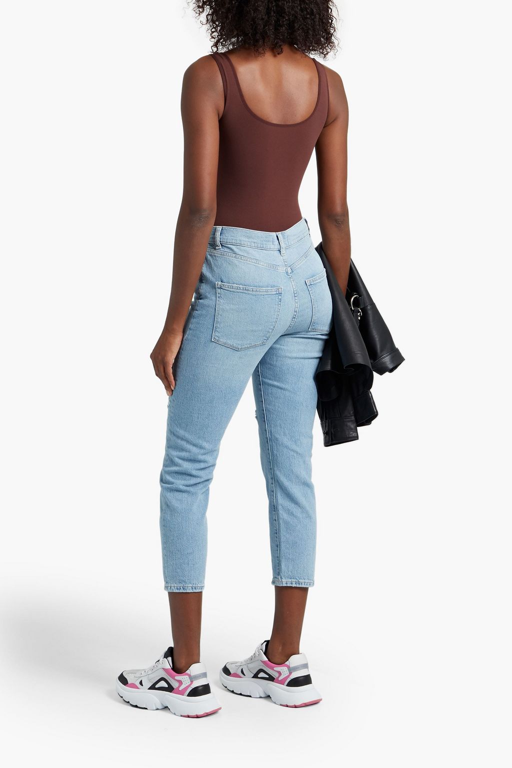 DL1961 Susie distressed high-rise tapered jeans