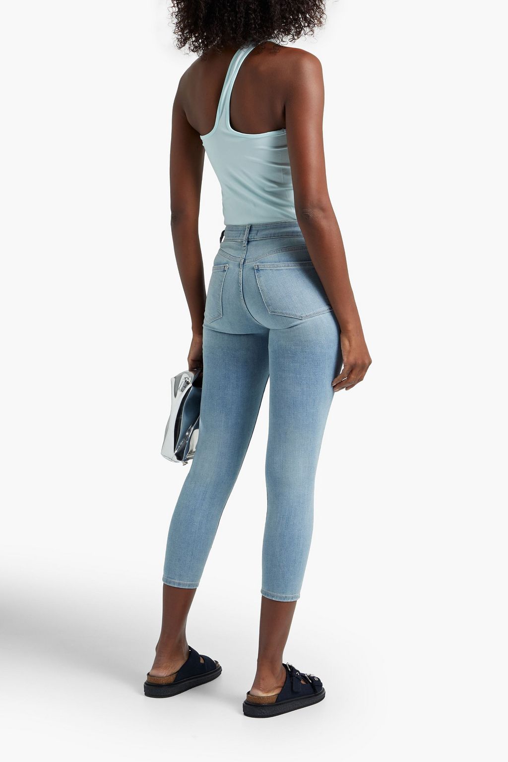 DL1961 Florence cropped appliquéd printed mid-rise skinny jeans