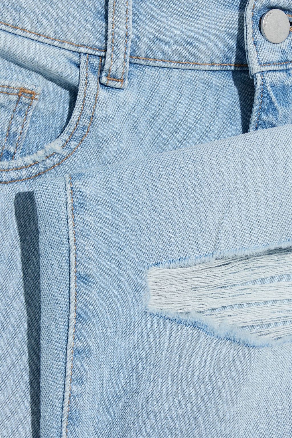 DL1961 Patti cropped distressed mid-rise straight-leg jeans