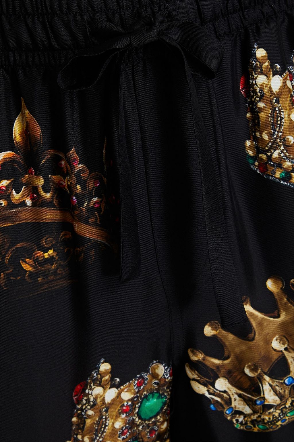 DOLCE&GABBANA Tapered printed silk-satin pants