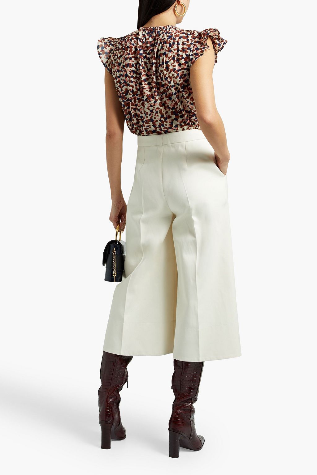 VELVET BY GRAHAM & SPENCER Gathered floral-print cotton top