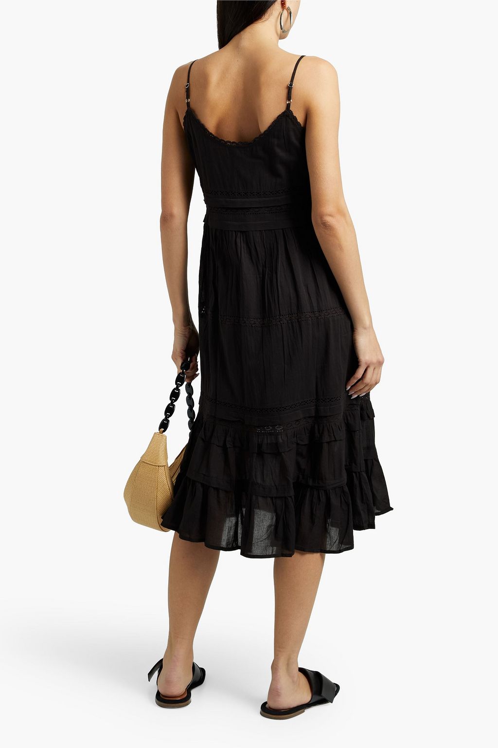 VELVET BY GRAHAM & SPENCER Zuly pintucked cotton-voile midi dress