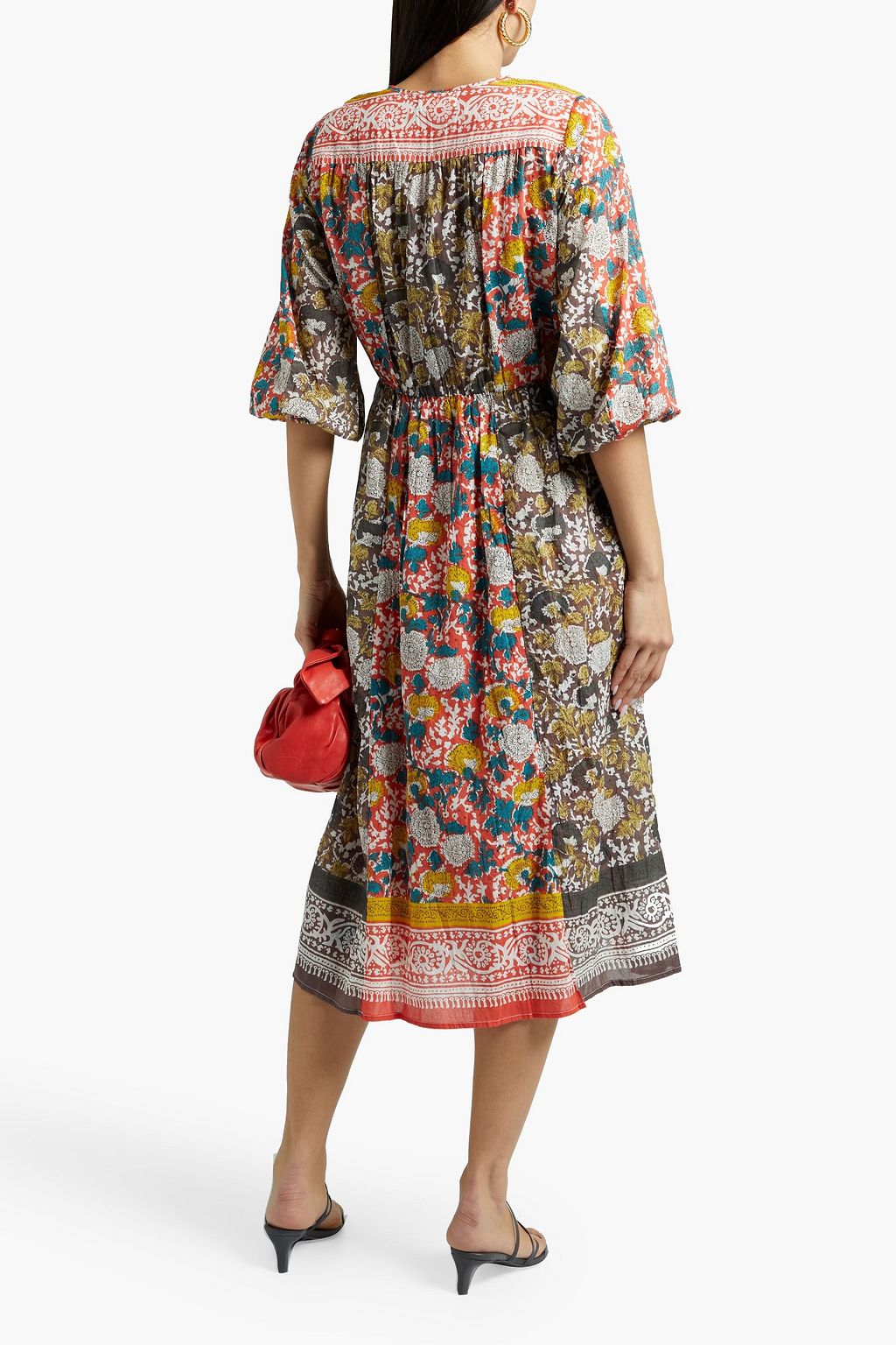 VELVET BY GRAHAM & SPENCER Voletta floral-print cotton-voile dress