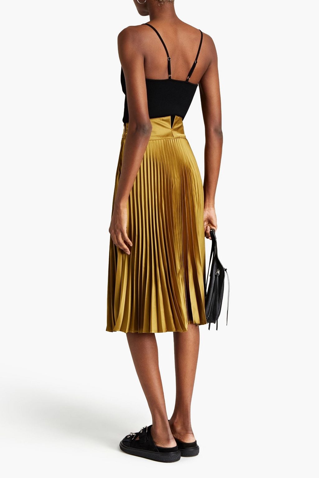 RAG & BONE Alma pleated cotton-blend satin skirt