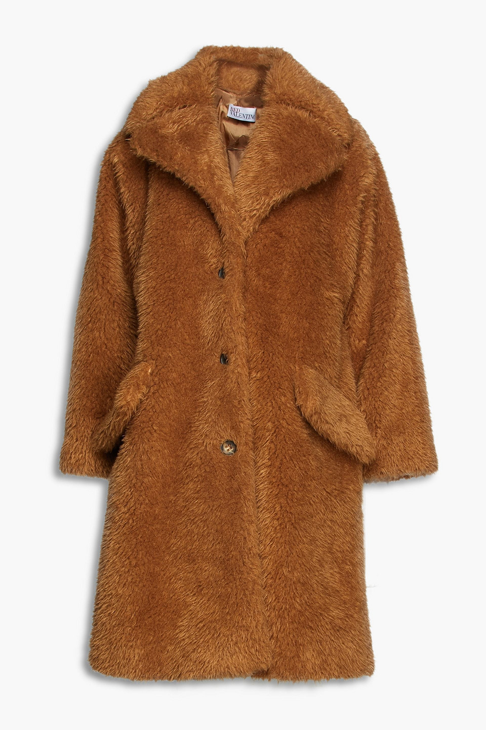 Redvalentino Woman Faux Fur Coat Camel Size 44