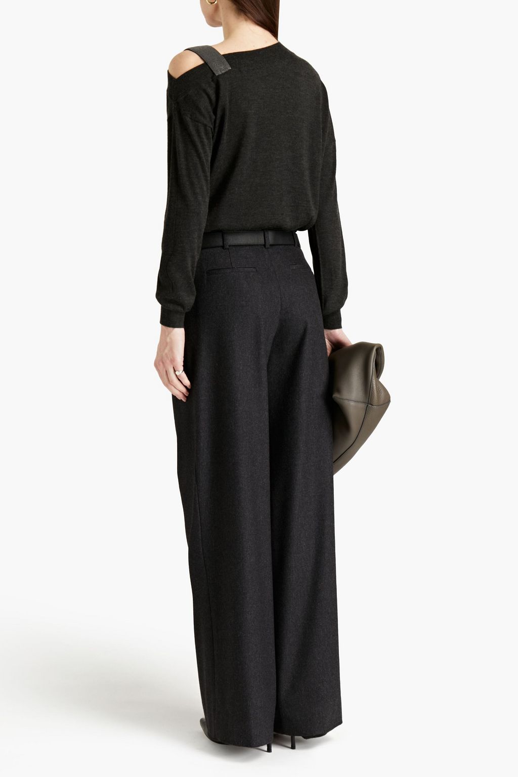 BRUNELLO CUCINELLI Bead-embellished cashmere and silk-blend sweater