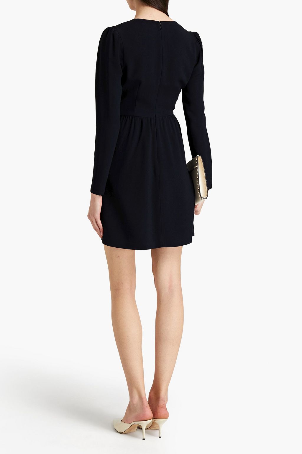 REDVALENTINO Pleated two-tone crepe mini dress