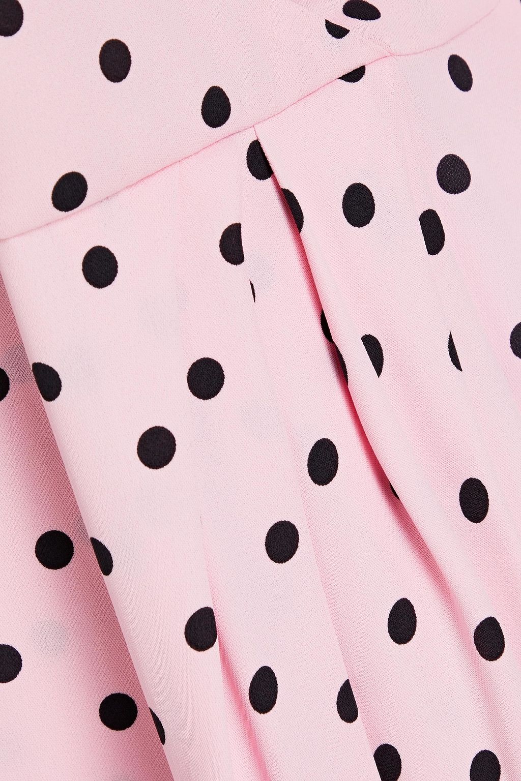REDVALENTINO Wrap-effect pleated polka-dot crepe dress