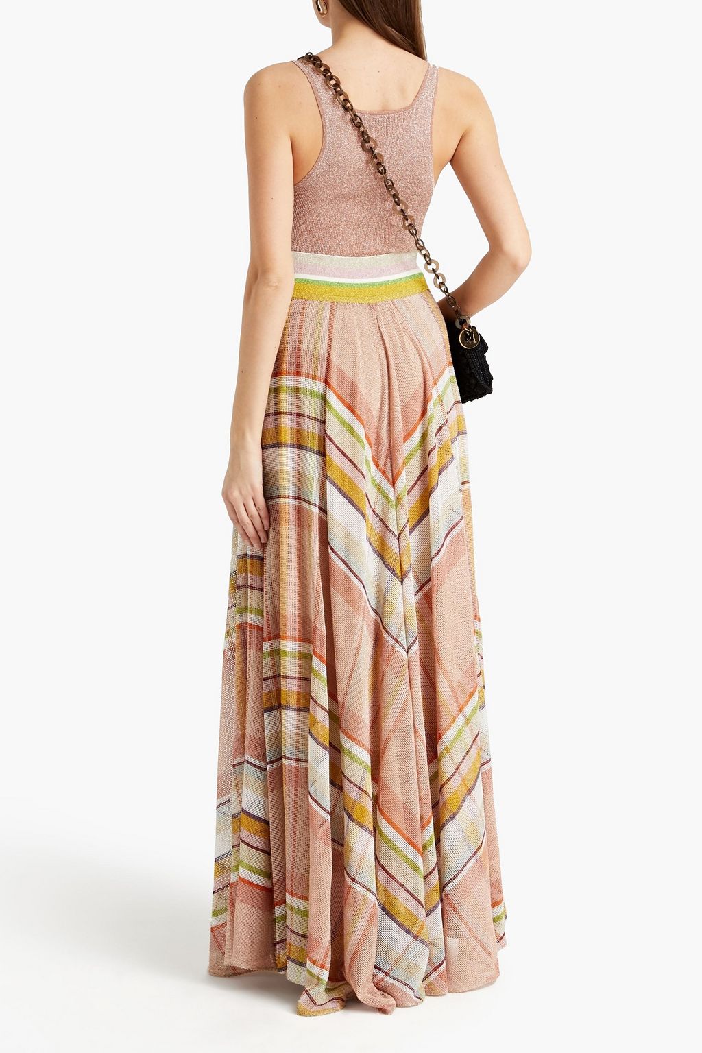 MISSONI Metallic crochet-knit maxi skirt