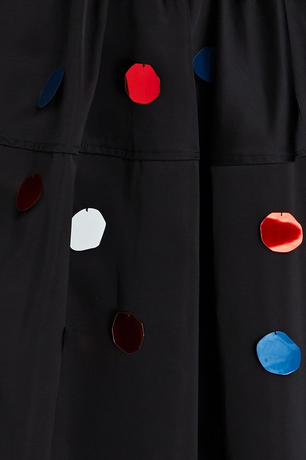MARNI Gathered appliquéd taffeta midi skirt