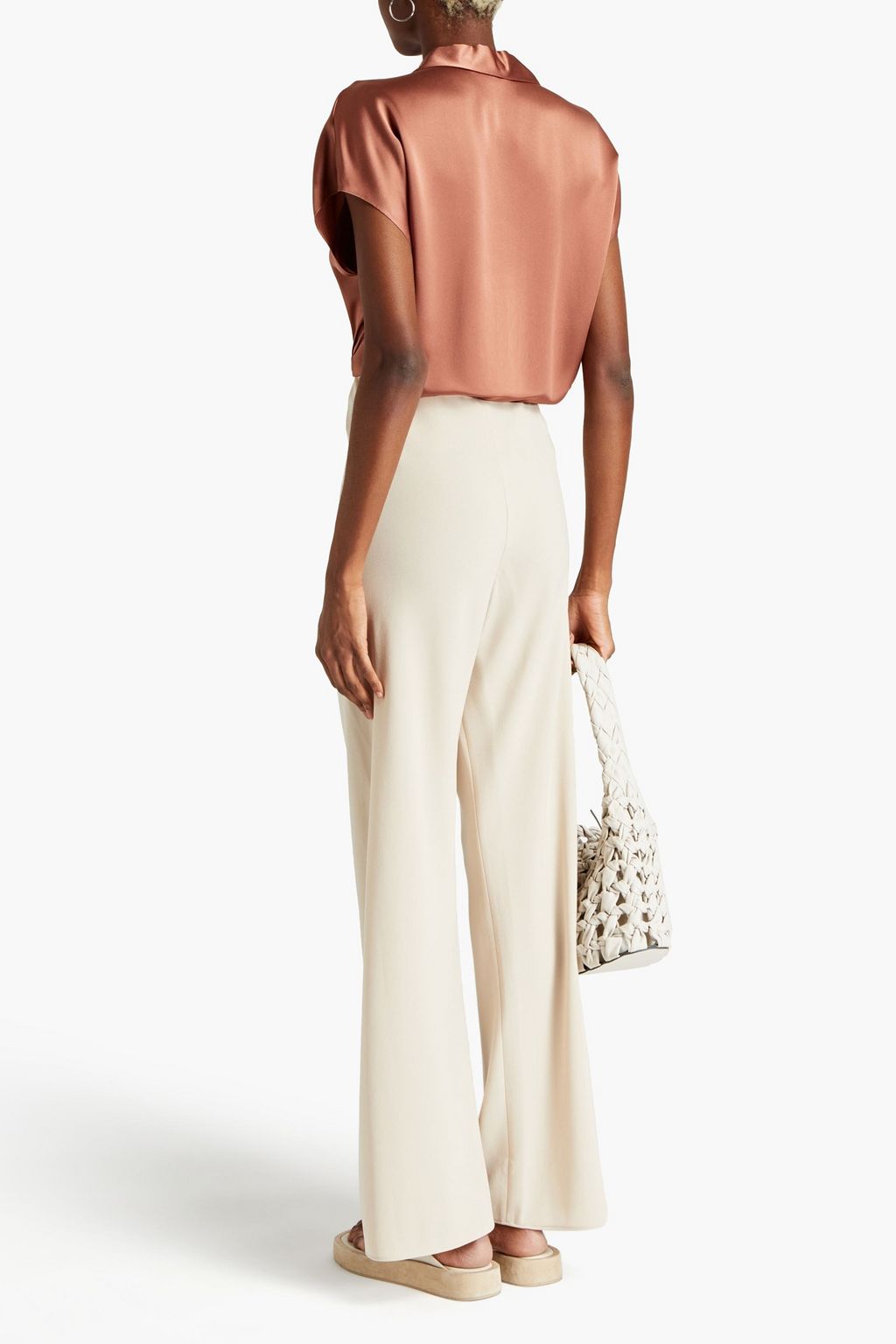 VINCE. Silk-satin crepe shirt