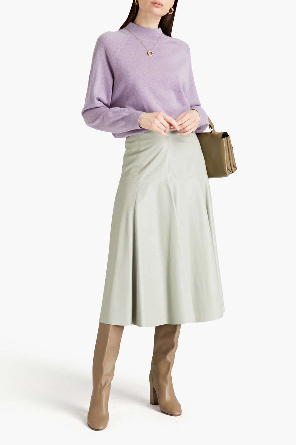 BRUNELLO CUCINELLI Bead-embellished cashmere turtleneck sweater