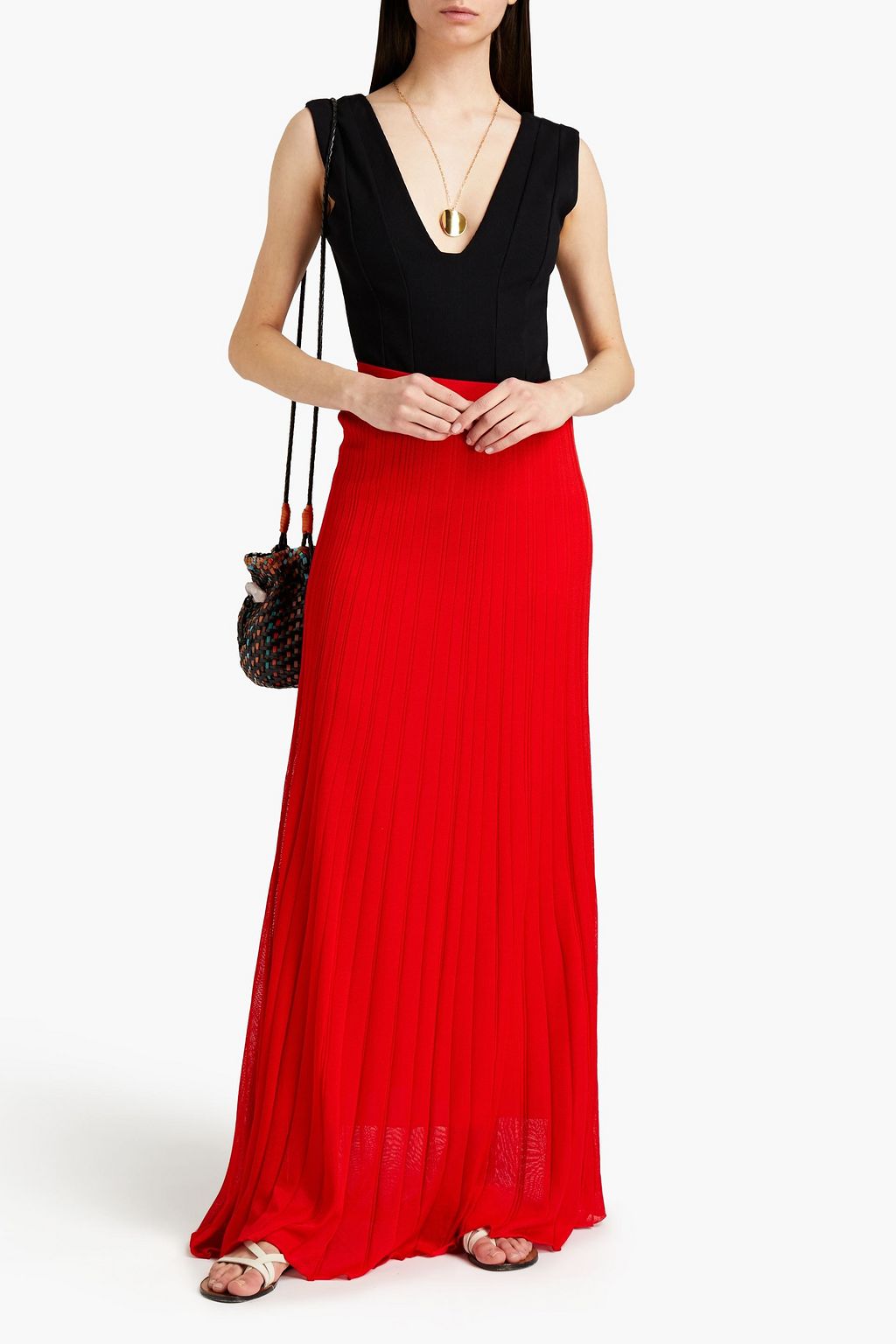 MISSONI Ribbed-knit maxi skirt