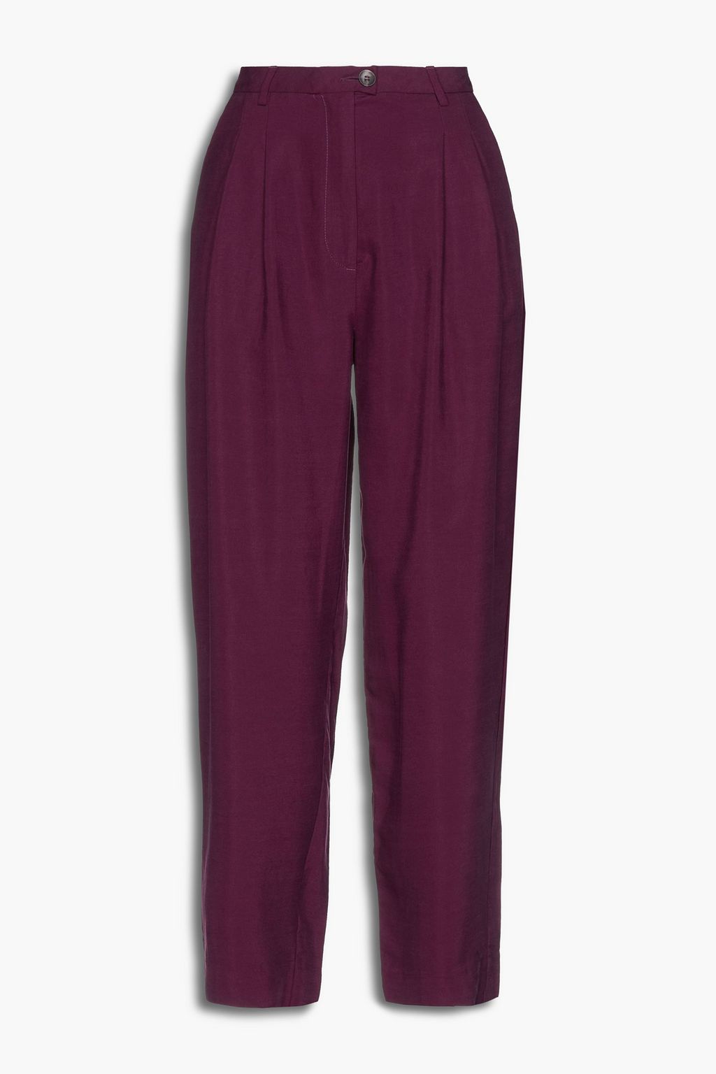Grape Pleated Lyocell-twill tapered 