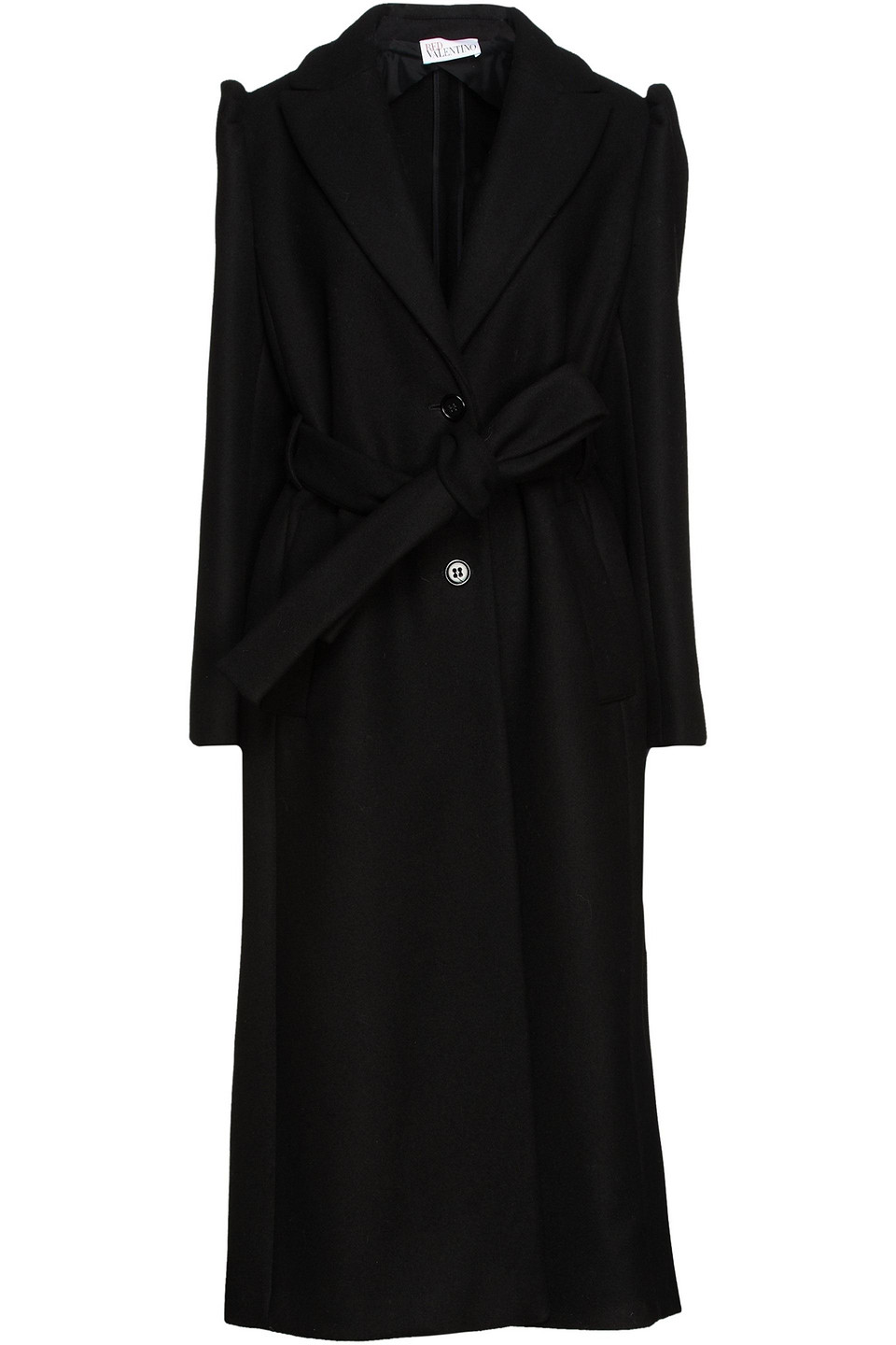 Redvalentino Woman Belted Wool-blend Felt Coat Black Size 46