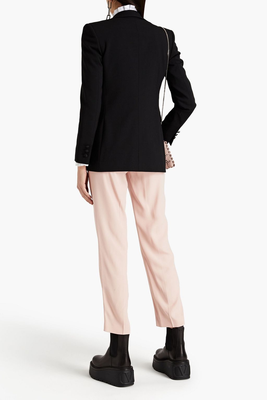 REDVALENTINO Satin-trimmed crepe blazer