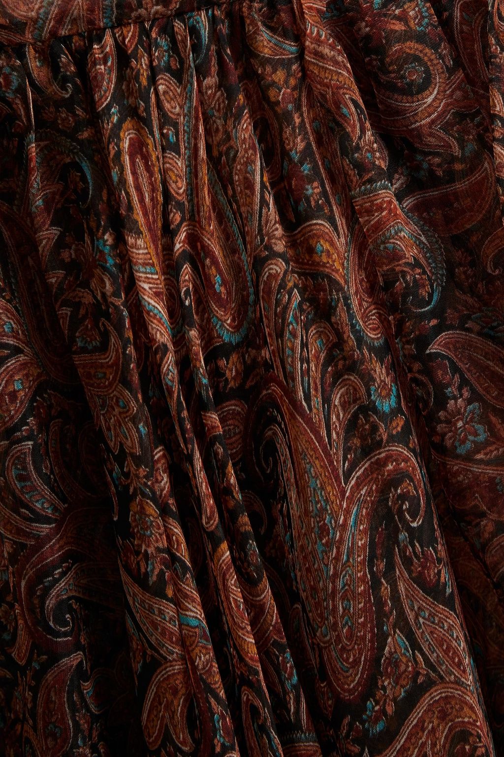 CHRISTOPHER KANE Ruffled paisley-print silk-organza midi dress
