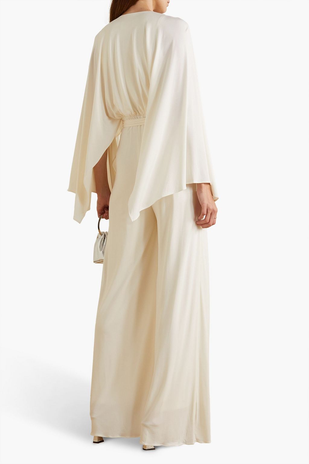 HALSTON Raegan draped jersey jumpsuit