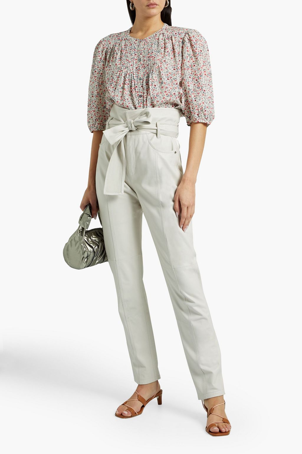 VELVET BY GRAHAM & SPENCER Jude pintucked cotton-blend voile top