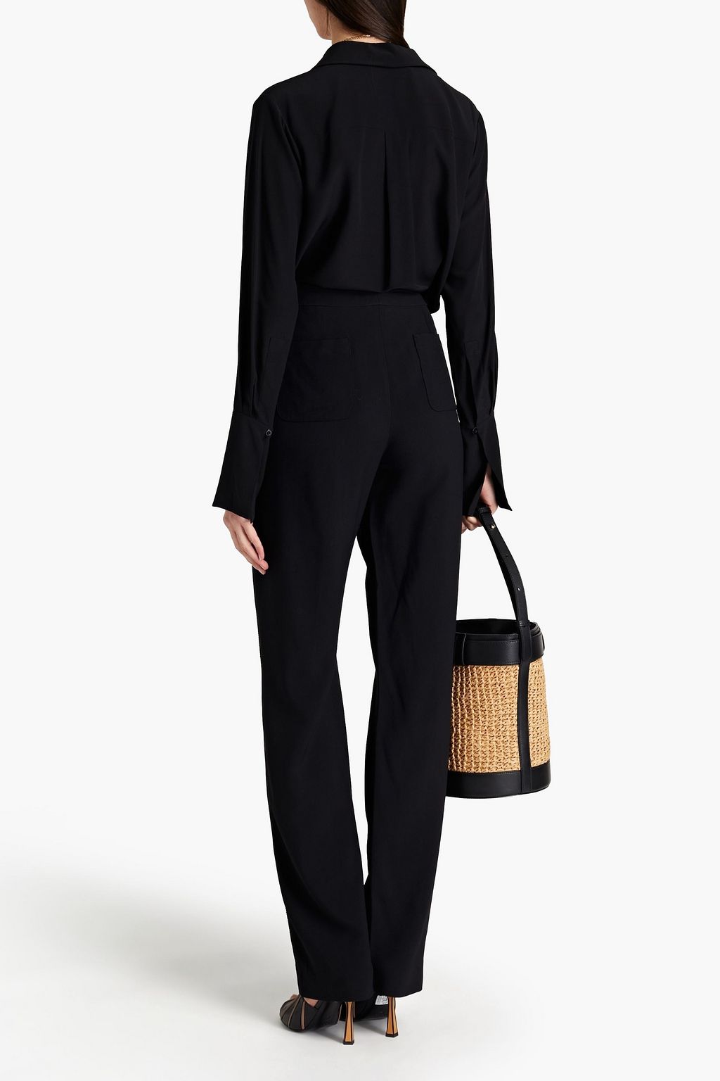 CHLOÉ Embellished crepe straight-leg pants