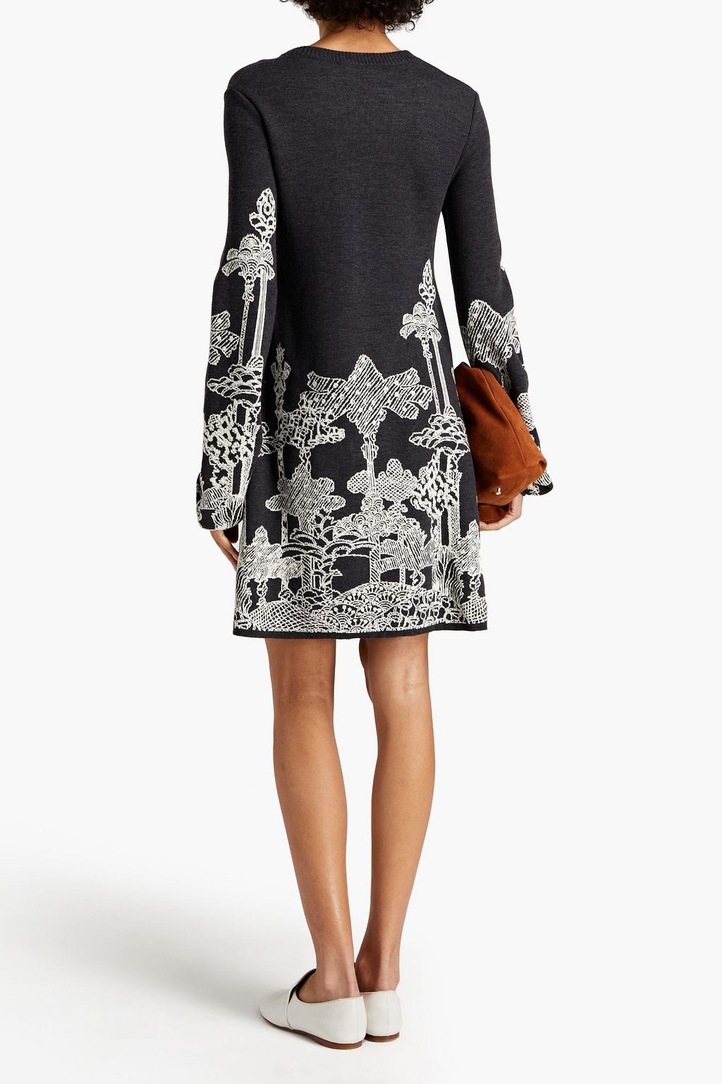 CHLOÉ Jacquard-knit wool mini dress