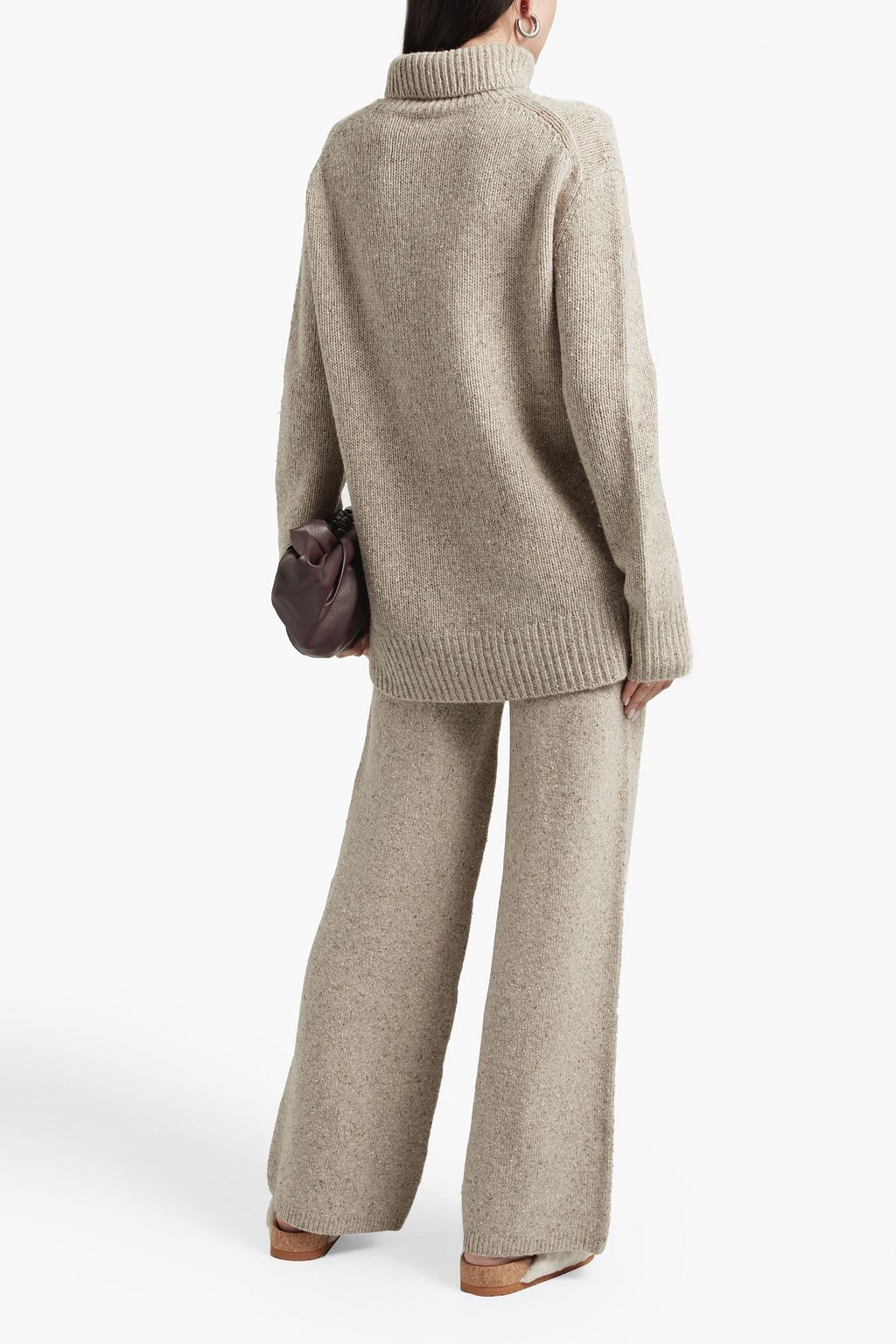 JOSEPH Donegal wool-blend wide-leg pants