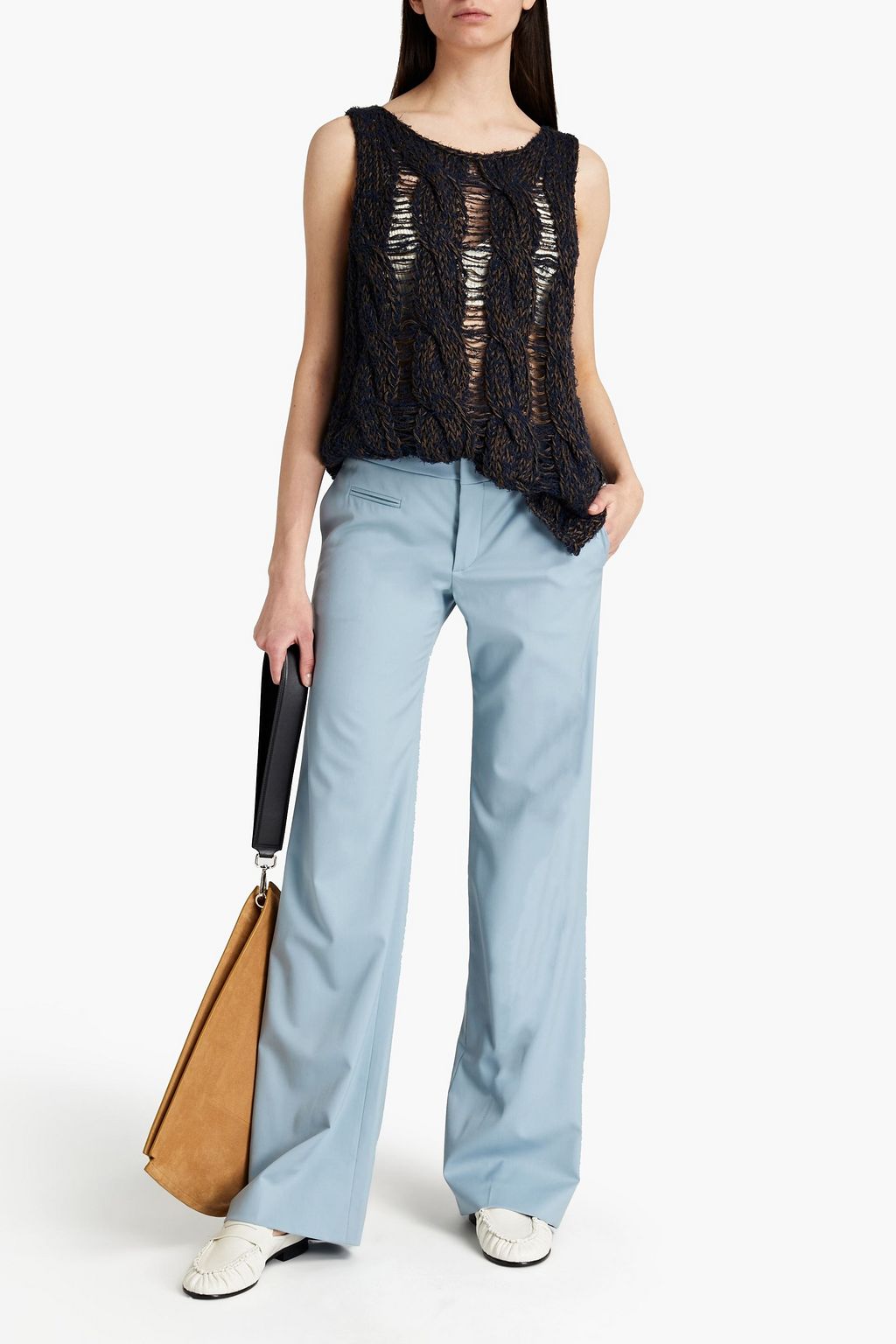 CHLOÉ Wool-twill straight-leg pants