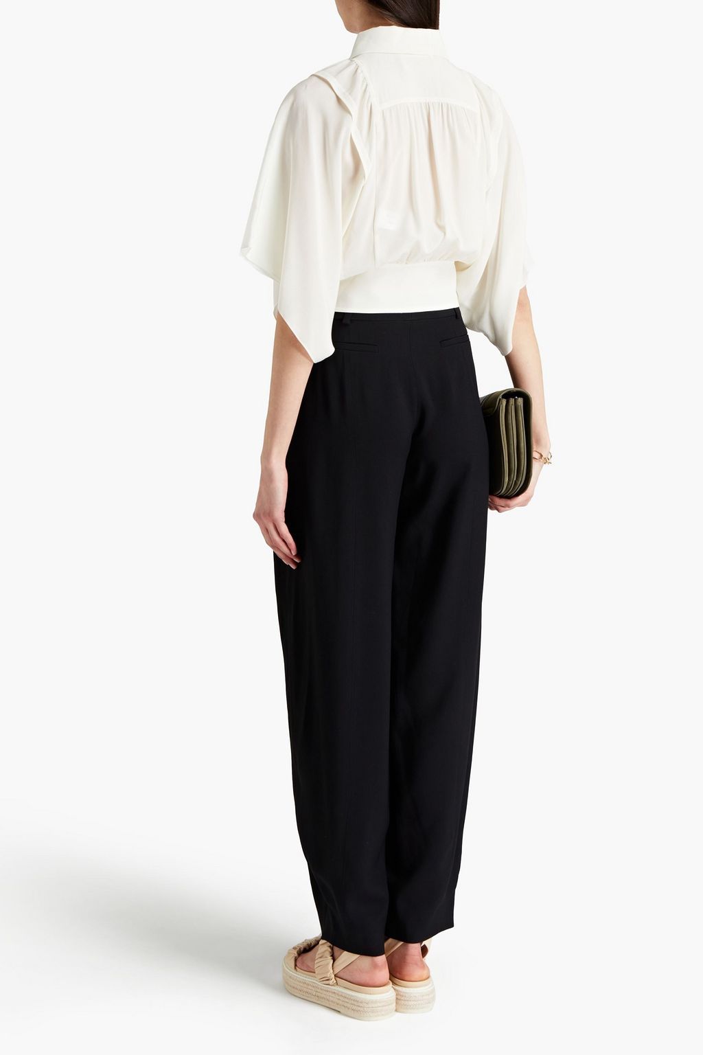 CHLOÉ Pleated twill tapered pants