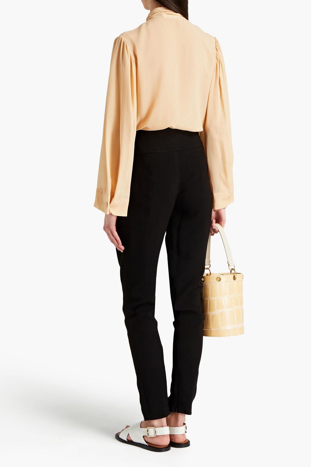 CHLOÉ Gathered crepe tapered pants
