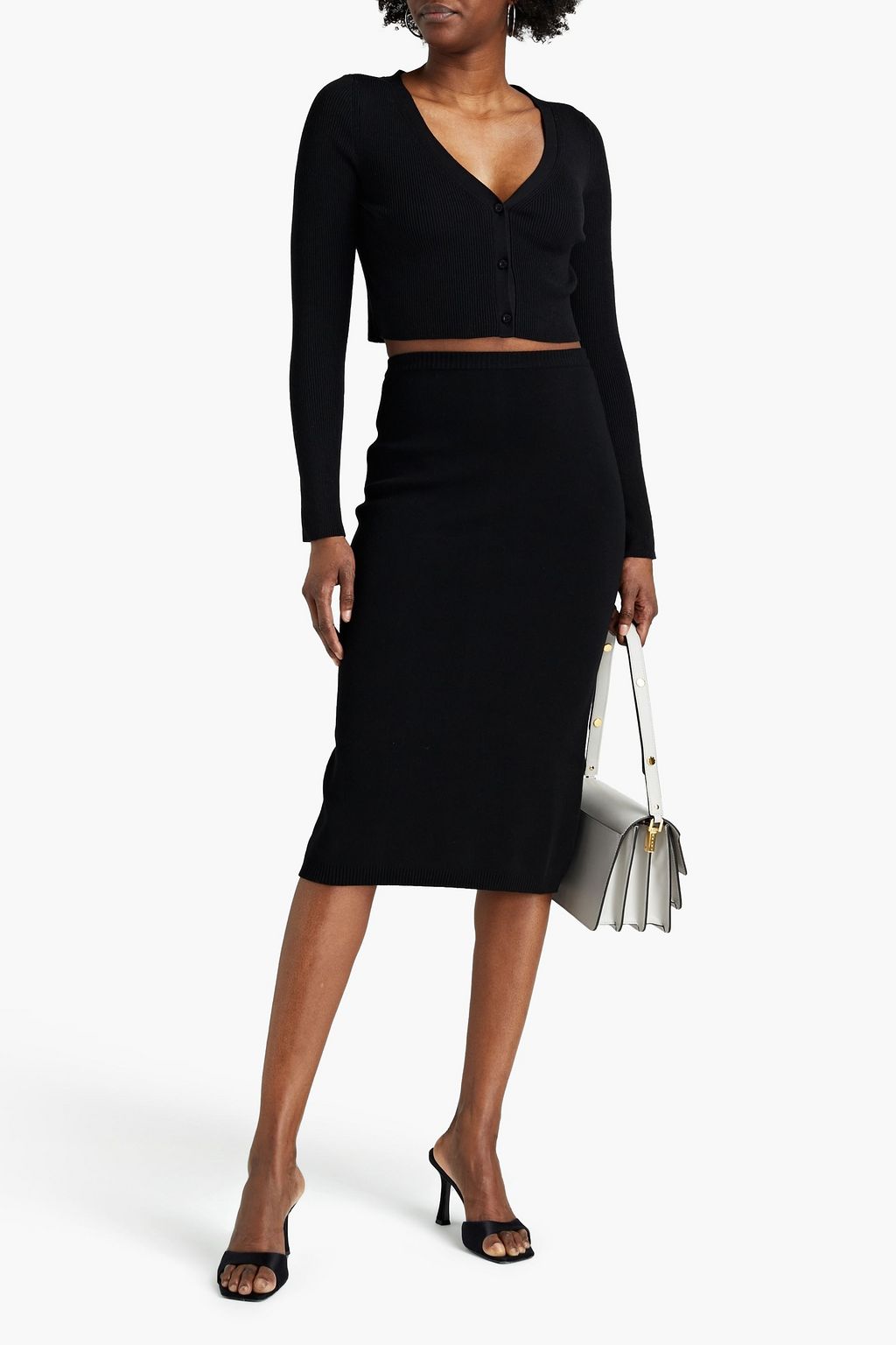 OSCAR DE LA RENTA Stretch-knit midi pencil skirt