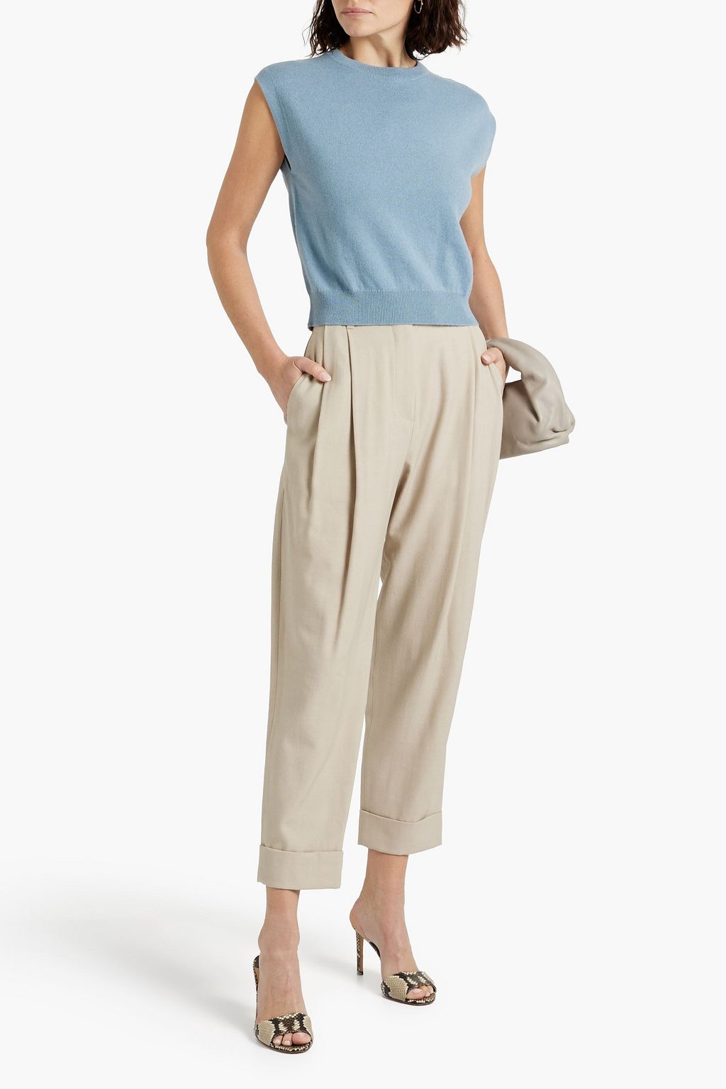 BRUNELLO CUCINELLI Bead-embellished cashmere top