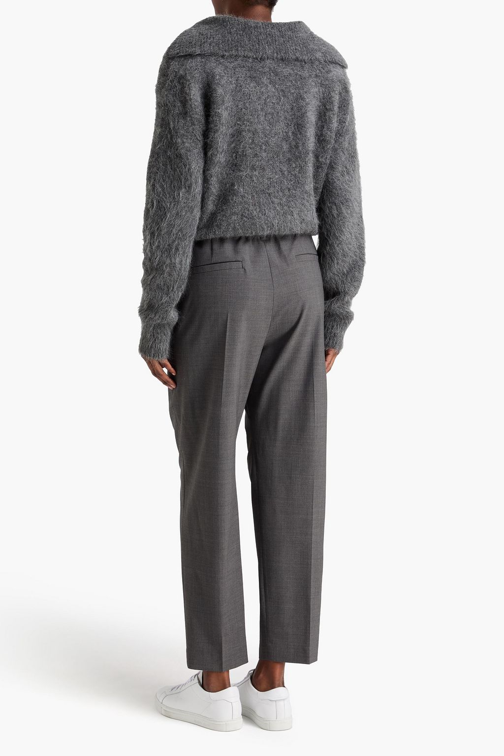 BRUNELLO CUCINELLI Bead-embellished wool-blend tapered pants