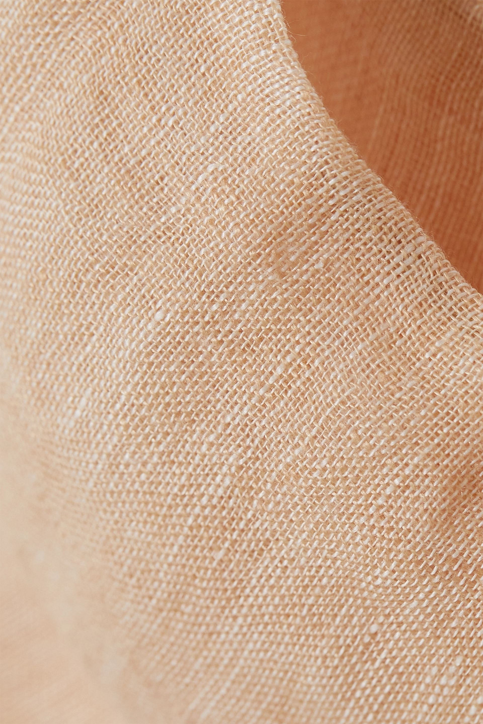 Le Kasha + Net Sustain Ashmant Cropped Organic Linen Bralette In Peach