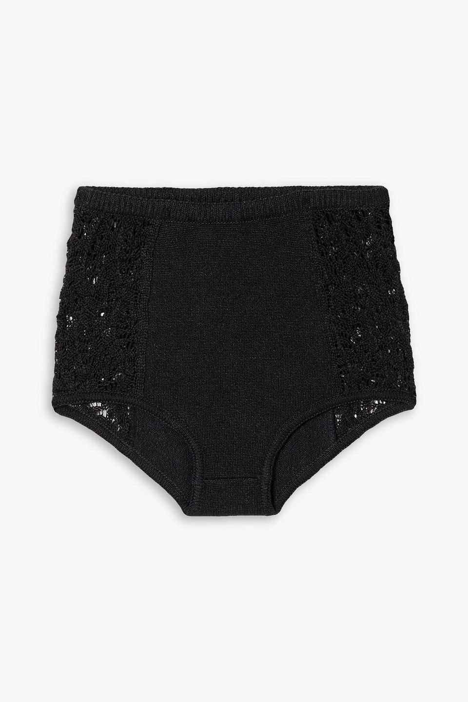 Le Kasha + Net Sustain Ubari Crocheted Organic Linen Briefs In Black