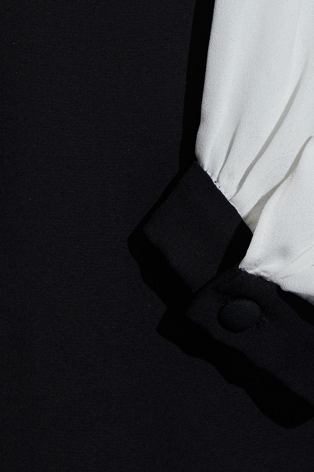 MIKAEL AGHAL Tie-neck gathered two-tone crepe maxi dress