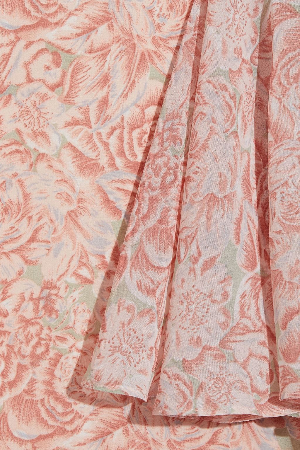 MIKAEL AGHAL Pleated floral-print chiffon maxi dress