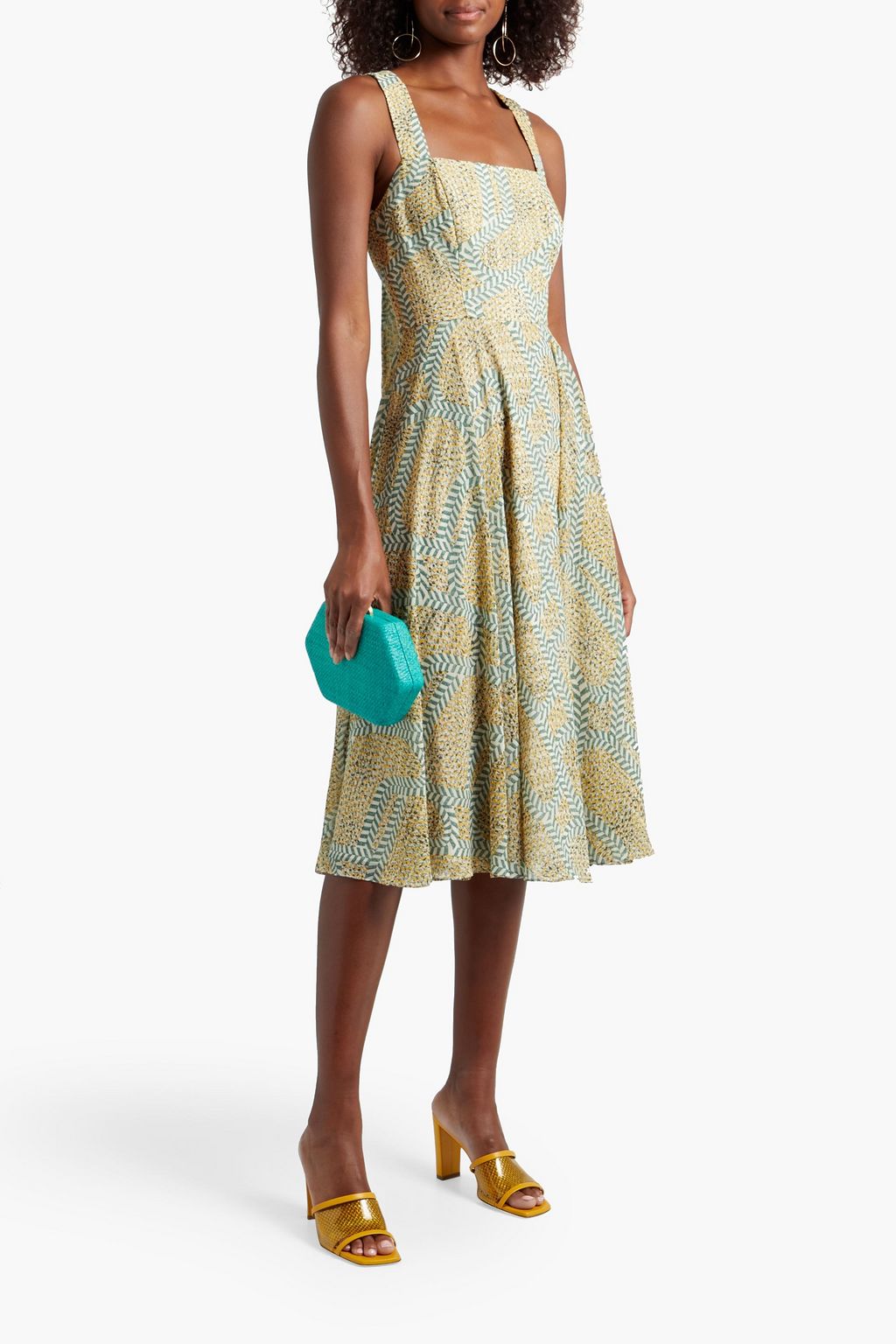 MIKAEL AGHAL Bow-embellished printed chiffon dress