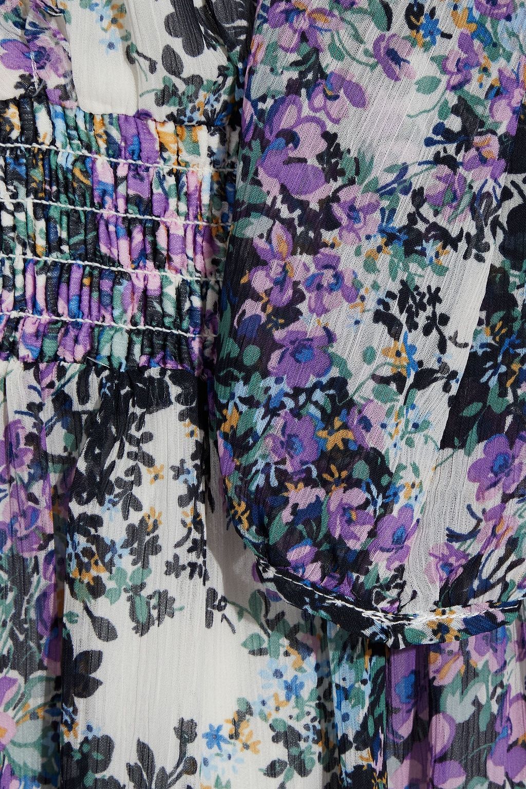 MIKAEL AGHAL Ruffled floral-print georgette dress
