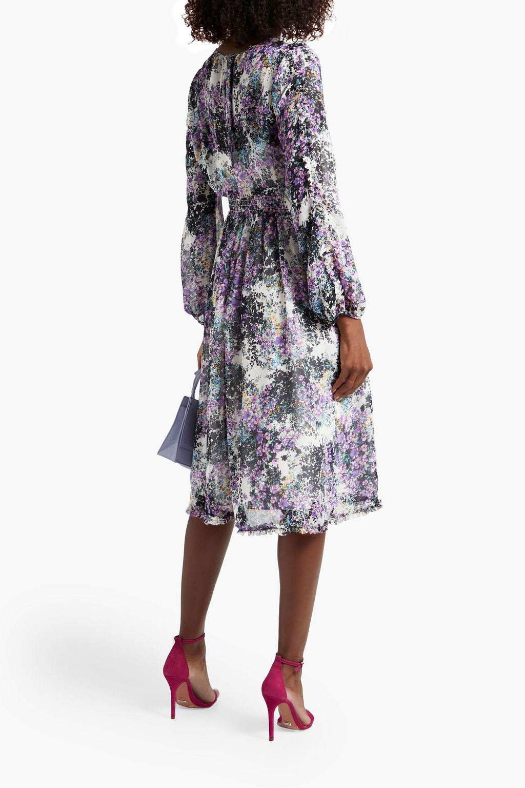 MIKAEL AGHAL Ruffled floral-print georgette dress