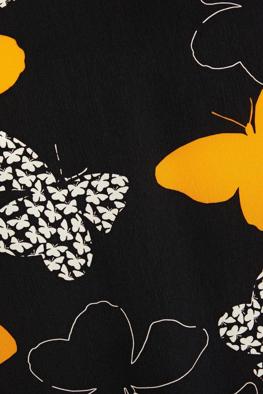 REDVALENTINO Pleated printed crepe de chine dress