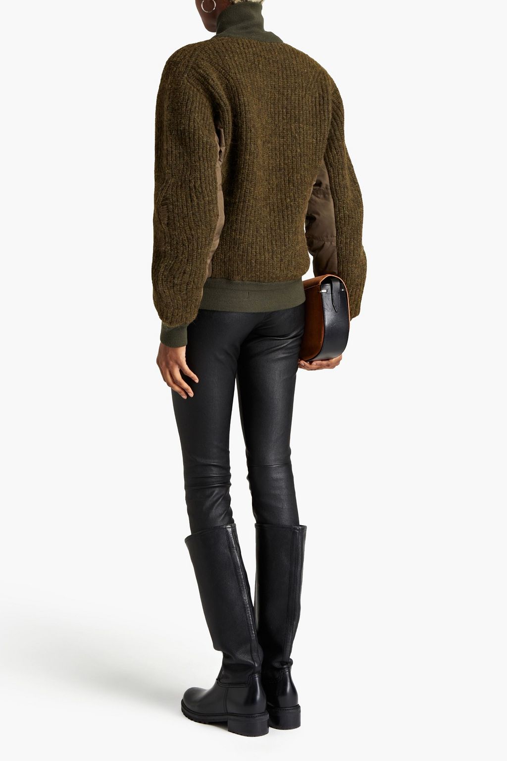 RAG & BONE Oakes knit-paneled shell bomber jacket