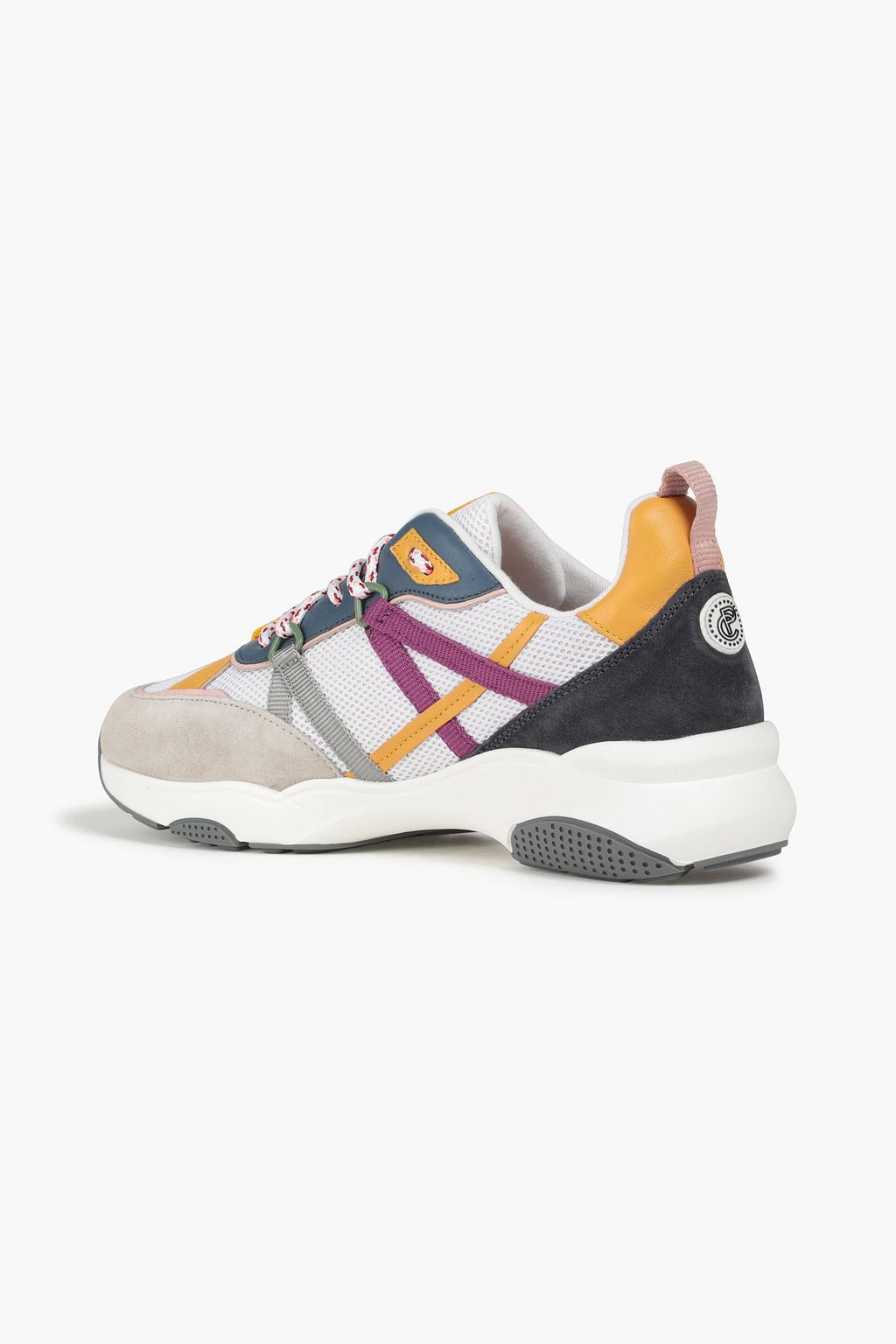 CLAUDIE PIERLOT Mesh, suede and leather sneakers