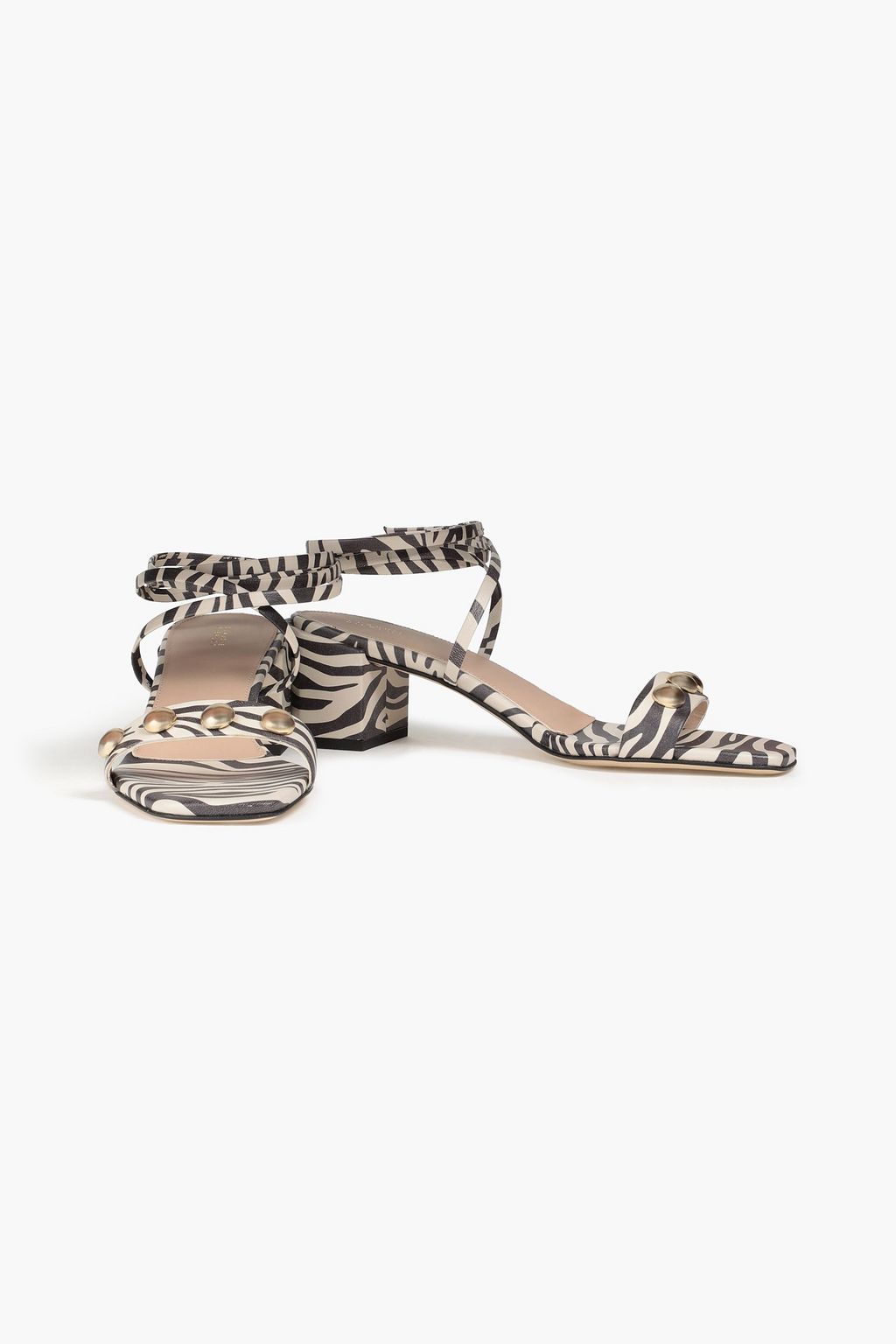 CLAUDIE PIERLOT Embellished zebra-print leather sandals