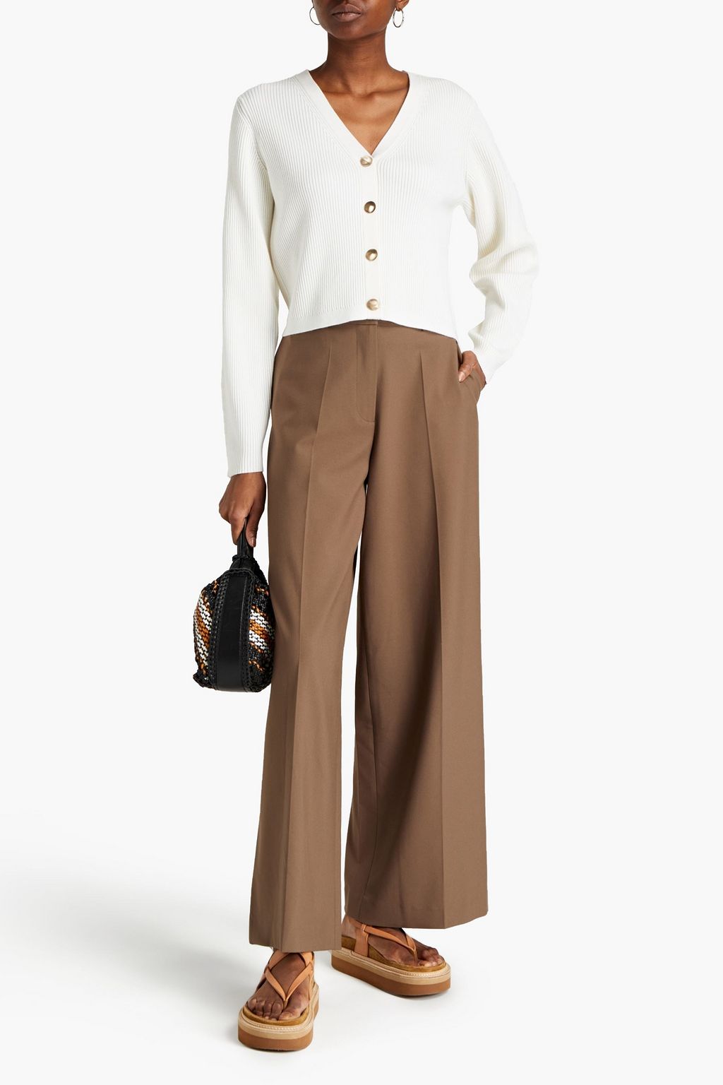 3.1 PHILLIP LIM Ribbed merino wool-blend cardigan